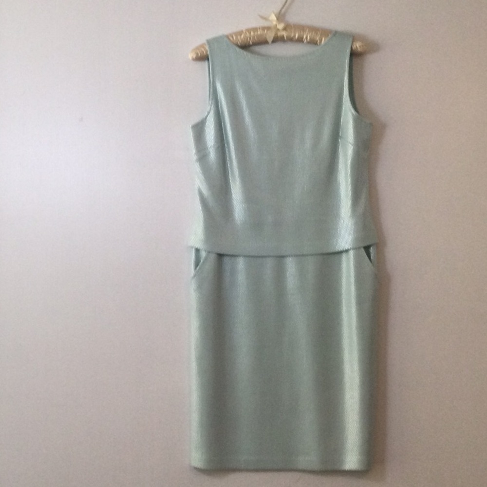 Elegant Sleeveless Ice Blue Paillette Embellished Dress